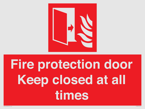 Fire protection door Keep closed at all times
